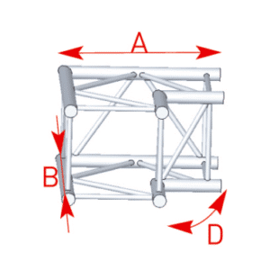 ASZ 22 M ANGLE ALU 290 CARRE 2 DEPARTS 90°