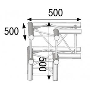 ASZ 31 M ANGLE ALU 290 CARRÉ 3 DÉPARTS 90° PIED SZ290 Noir